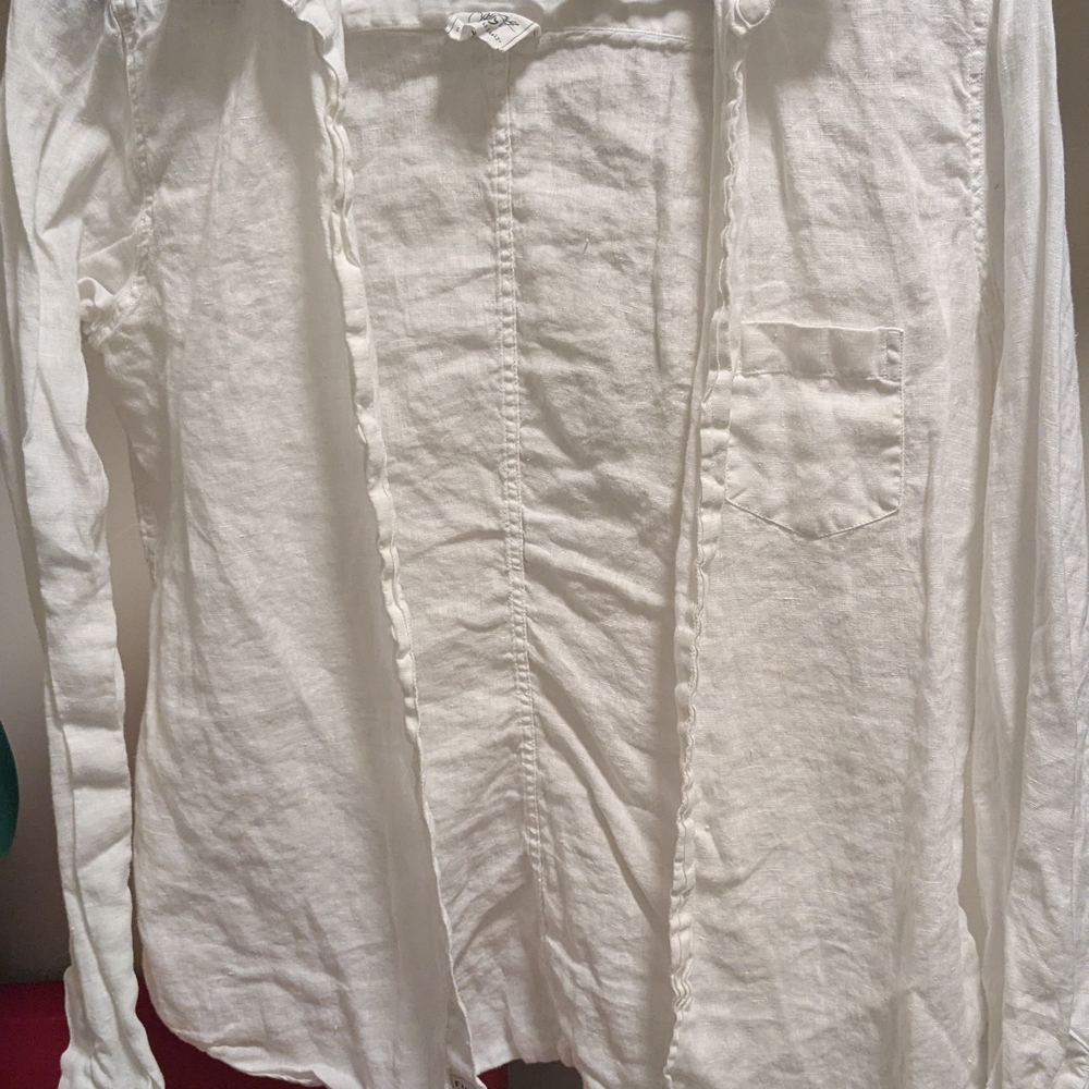 Frank & Eileen White Linen Button Down - Picture 2 of 3